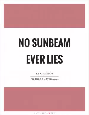 No sunbeam ever lies Picture Quote #1