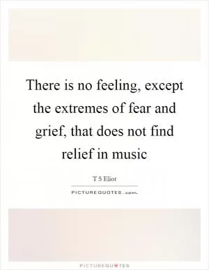 There is no feeling, except the extremes of fear and grief, that does not find relief in music Picture Quote #1