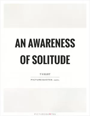 An awareness of solitude Picture Quote #1