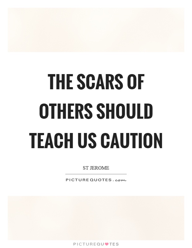 The scars of others should teach us caution Picture Quote #1