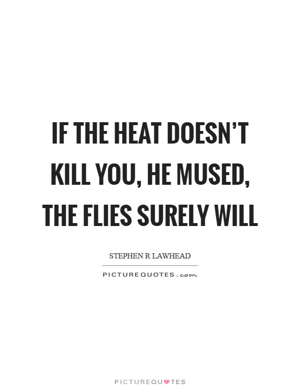 If the heat doesn't kill you, he mused, the flies surely will Picture Quote #1
