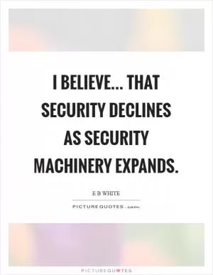 I believe... that security declines as security machinery expands Picture Quote #1