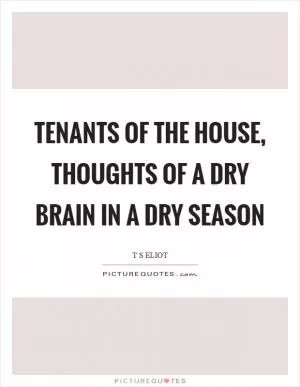 Tenants of the house, thoughts of a dry brain in a dry season Picture Quote #1