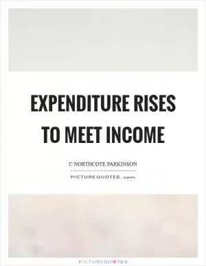 Expenditure rises to meet income Picture Quote #1