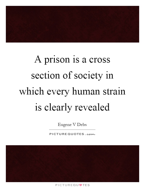 A prison is a cross section of society in which every human strain is clearly revealed Picture Quote #1