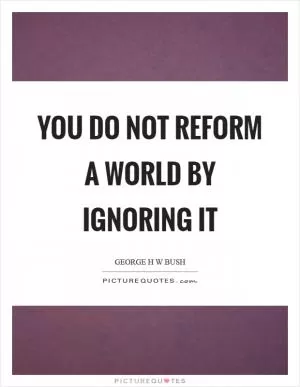 You do not reform a world by ignoring it Picture Quote #1