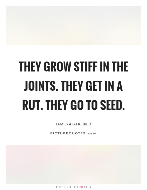 They grow stiff in the joints. They get in a rut. They go to seed Picture Quote #1