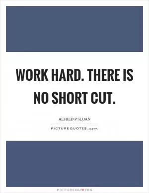 Work hard. There is no short cut Picture Quote #1