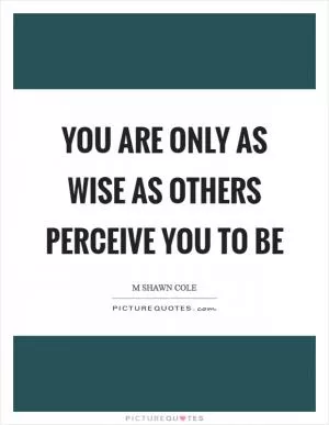 You are only as wise as others perceive you to be Picture Quote #1