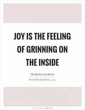 Joy is the feeling of grinning on the inside Picture Quote #1