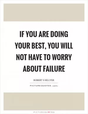 If you are doing your best, you will not have to worry about failure Picture Quote #1