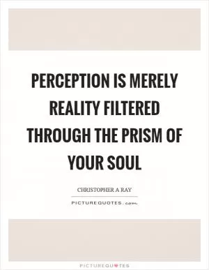 Perception is merely reality filtered through the prism of your soul Picture Quote #1