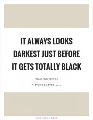 It always looks darkest just before it gets totally black Picture Quote #1