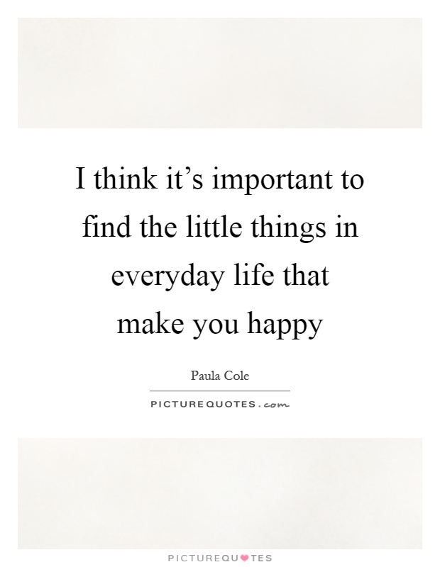 I think it's important to find the little things in everyday life that make you happy Picture Quote #1