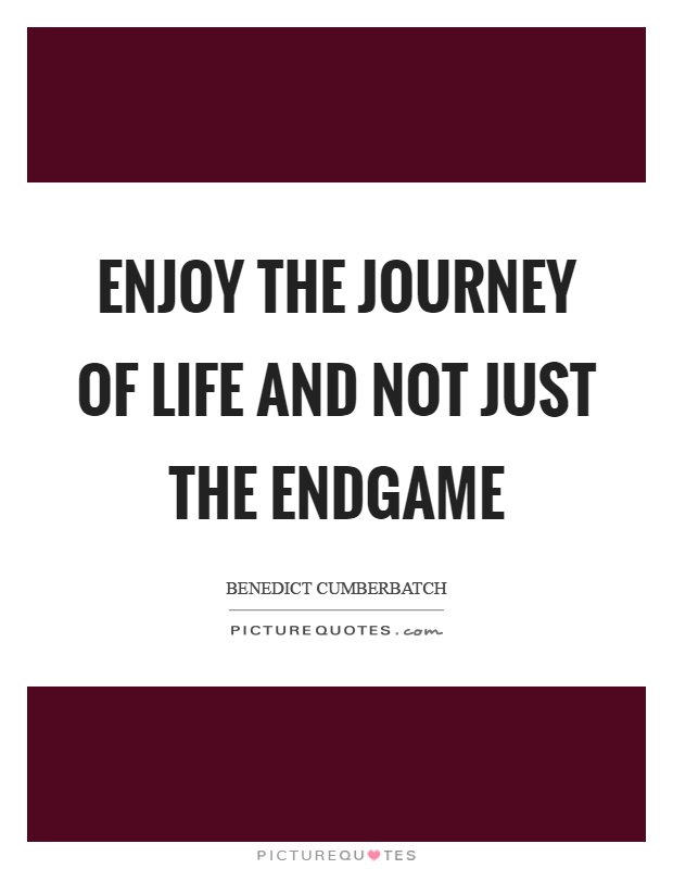 Enjoy the journey of life and not just the endgame Picture Quote #1