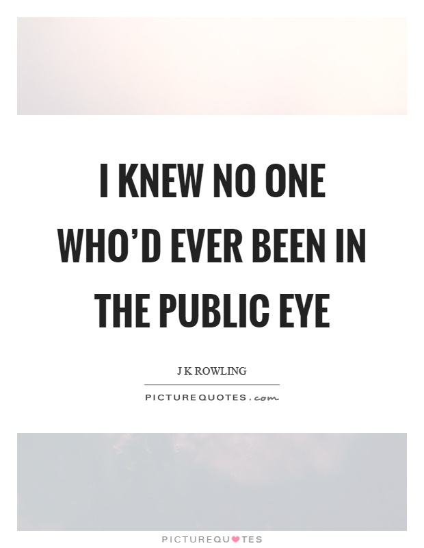 I knew no one who'd ever been in the public eye Picture Quote #1