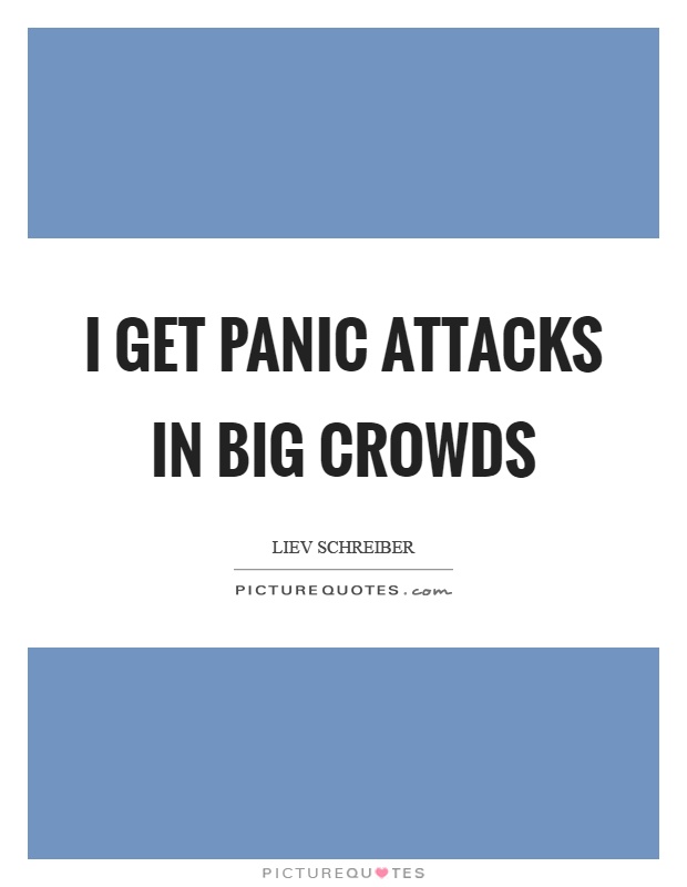 I get panic attacks in big crowds Picture Quote #1