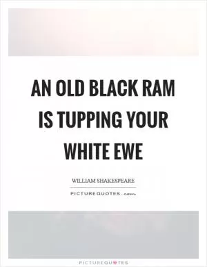 An old black ram is tupping your white ewe Picture Quote #1