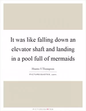 It was like falling down an elevator shaft and landing in a pool full of mermaids Picture Quote #1