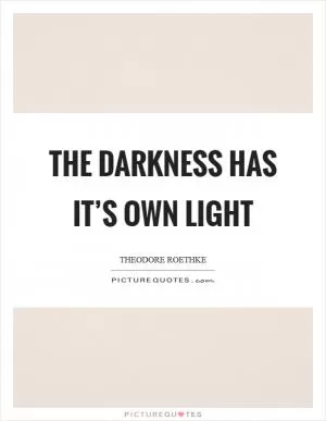 The darkness has it’s own light Picture Quote #1