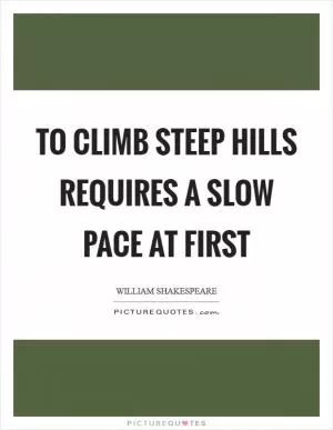 To climb steep hills requires a slow pace at first Picture Quote #1