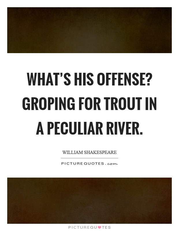 What's his offense? Groping for trout in a peculiar river Picture Quote #1