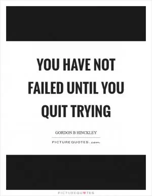 You have not failed until you quit trying Picture Quote #1