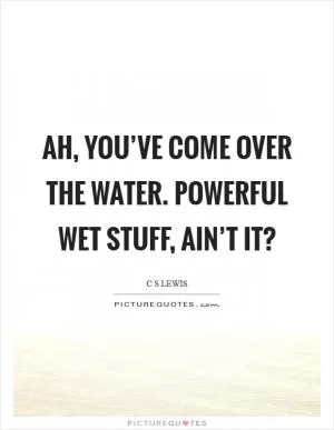 Ah, you’ve come over the water. Powerful wet stuff, ain’t it? Picture Quote #1