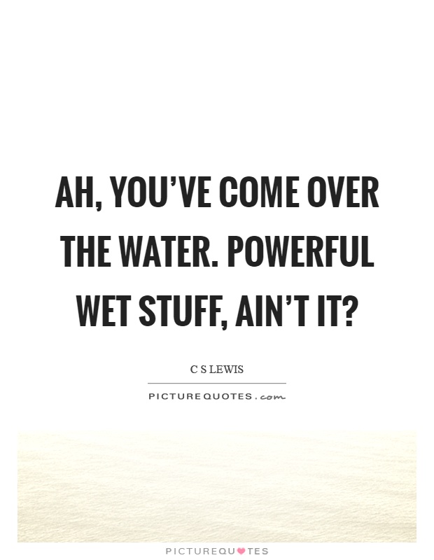 Ah, you've come over the water. Powerful wet stuff, ain't it? Picture Quote #1