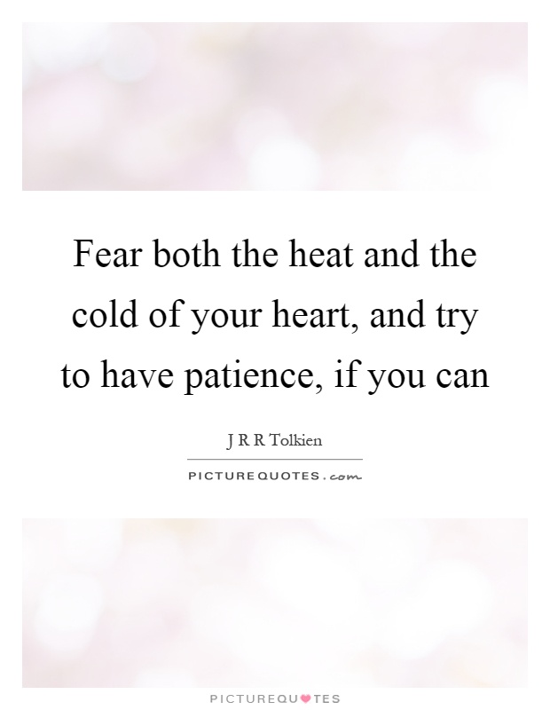 Fear both the heat and the cold of your heart, and try to have patience, if you can Picture Quote #1