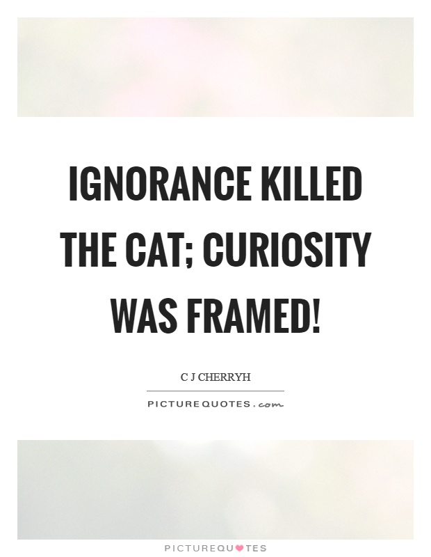 Ignorance killed the cat; curiosity was framed! Picture Quote #1
