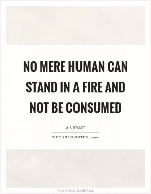No mere human can stand in a fire and not be consumed Picture Quote #1