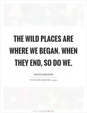 The wild places are where we began. When they end, so do we Picture Quote #1