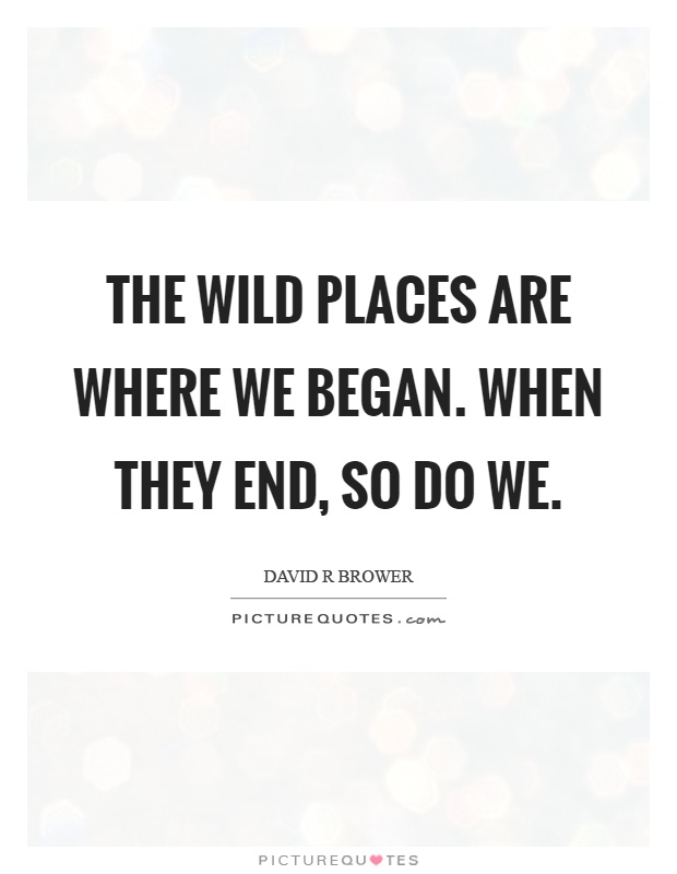 The wild places are where we began. When they end, so do we Picture Quote #1