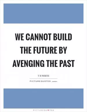 We cannot build the future by avenging the past Picture Quote #1
