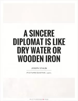 A sincere diplomat is like dry water or wooden iron Picture Quote #1