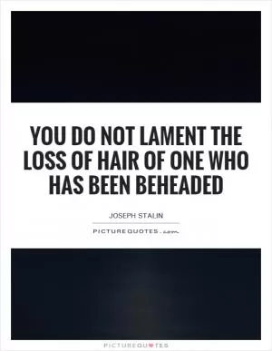 You do not lament the loss of hair of one who has been beheaded Picture Quote #1