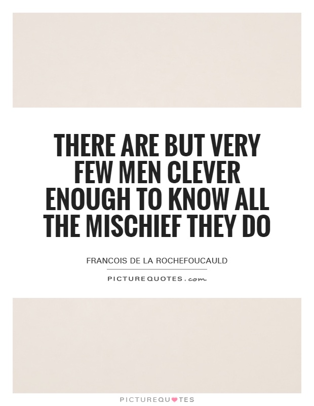 There are but very few men clever enough to know all the mischief they do Picture Quote #1