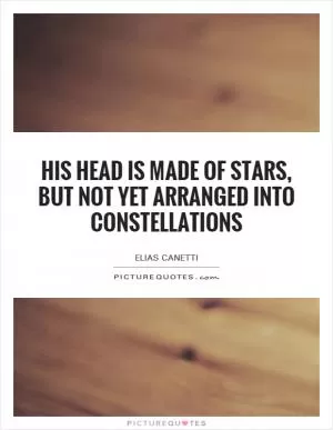 His head is made of stars, but not yet arranged into constellations Picture Quote #1