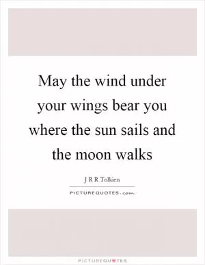 May the wind under your wings bear you where the sun sails and the moon walks Picture Quote #1