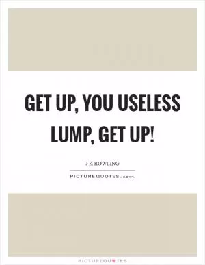 Get up, you useless lump, get up! Picture Quote #1