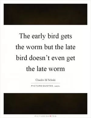 The early bird gets the worm but the late bird doesn’t even get the late worm Picture Quote #1