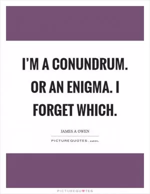 I’m a conundrum. Or an enigma. I forget which Picture Quote #1