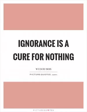 Ignorance is a cure for nothing Picture Quote #1