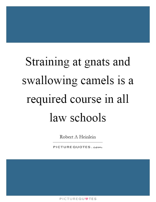 Straining at gnats and swallowing camels is a required course in all law schools Picture Quote #1