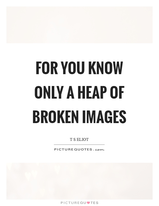 For you know only a heap of broken images Picture Quote #1