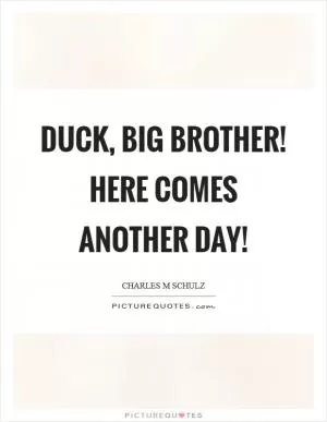 Duck, big brother! Here comes another day! Picture Quote #1