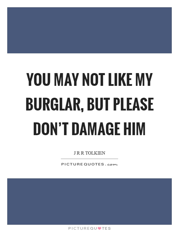 You may not like my burglar, but please don't damage him Picture Quote #1