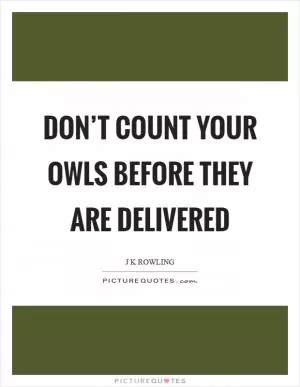Don’t count your owls before they are delivered Picture Quote #1