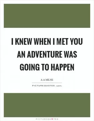 I knew when I met you an adventure was going to happen Picture Quote #1
